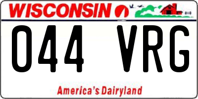 WI license plate 044VRG