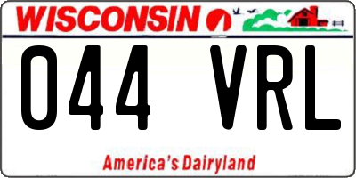 WI license plate 044VRL