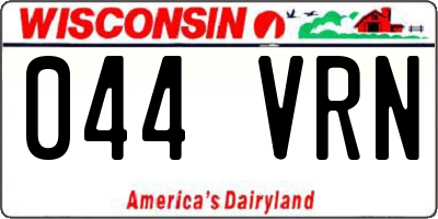 WI license plate 044VRN