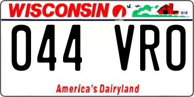 WI license plate 044VRO