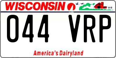 WI license plate 044VRP