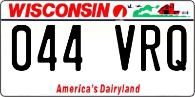 WI license plate 044VRQ