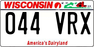 WI license plate 044VRX