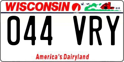 WI license plate 044VRY