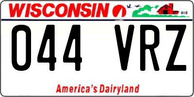 WI license plate 044VRZ