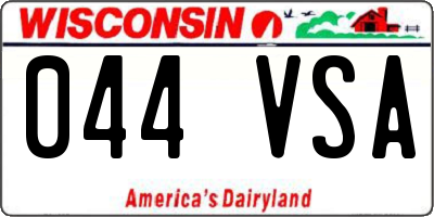 WI license plate 044VSA