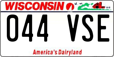 WI license plate 044VSE