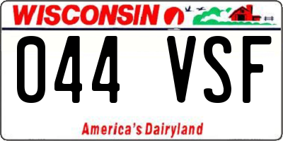 WI license plate 044VSF