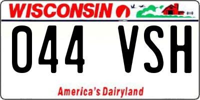 WI license plate 044VSH