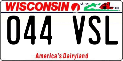 WI license plate 044VSL
