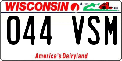 WI license plate 044VSM