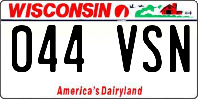 WI license plate 044VSN