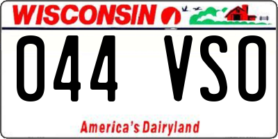 WI license plate 044VSO