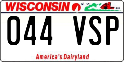 WI license plate 044VSP
