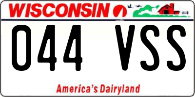 WI license plate 044VSS