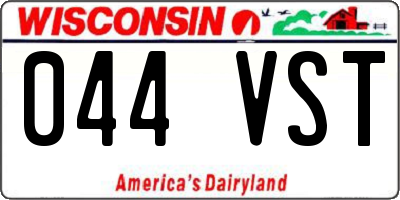 WI license plate 044VST