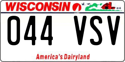 WI license plate 044VSV