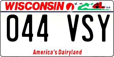 WI license plate 044VSY