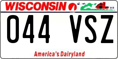 WI license plate 044VSZ