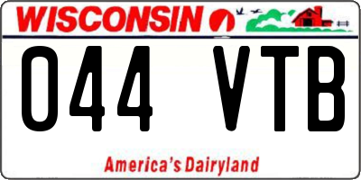 WI license plate 044VTB