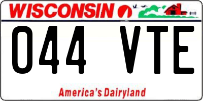 WI license plate 044VTE