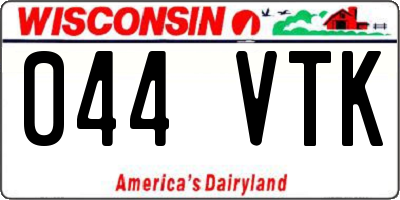 WI license plate 044VTK