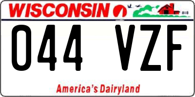 WI license plate 044VZF