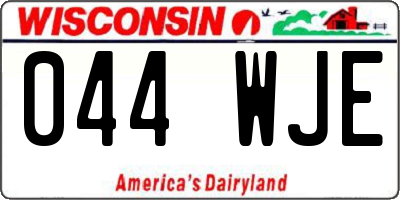 WI license plate 044WJE