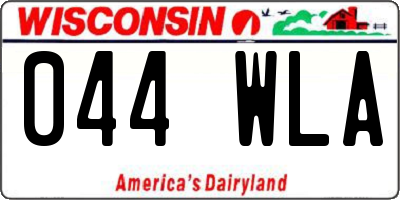 WI license plate 044WLA