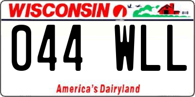 WI license plate 044WLL