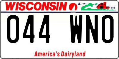 WI license plate 044WNO