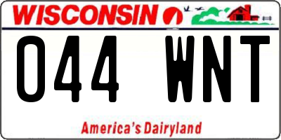 WI license plate 044WNT