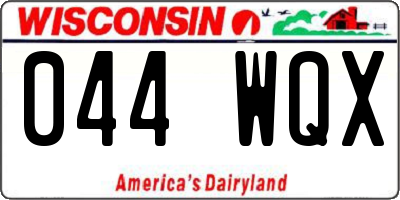 WI license plate 044WQX