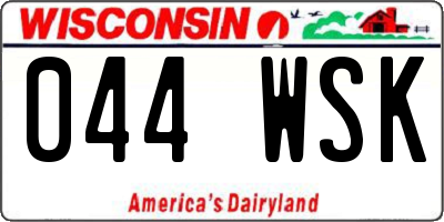 WI license plate 044WSK