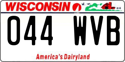 WI license plate 044WVB
