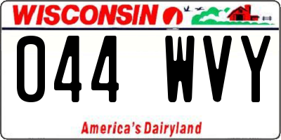 WI license plate 044WVY