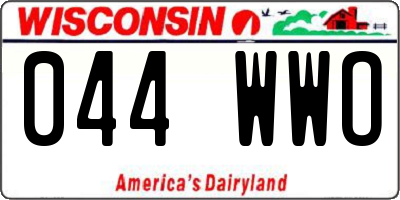 WI license plate 044WWO