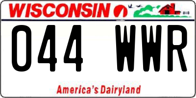 WI license plate 044WWR