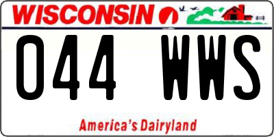 WI license plate 044WWS