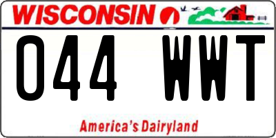 WI license plate 044WWT
