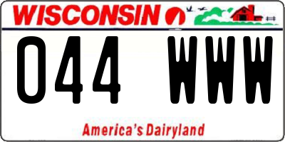WI license plate 044WWW