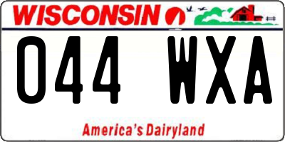 WI license plate 044WXA