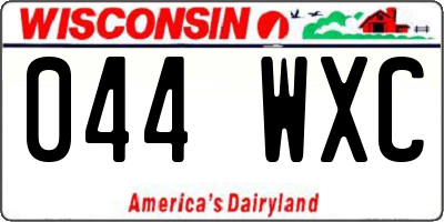 WI license plate 044WXC