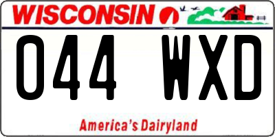 WI license plate 044WXD