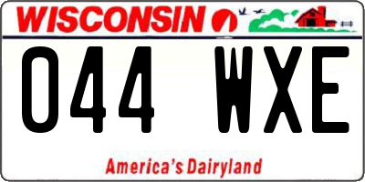 WI license plate 044WXE