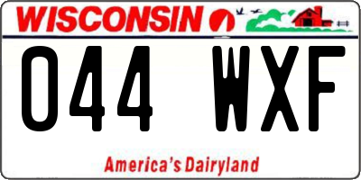 WI license plate 044WXF