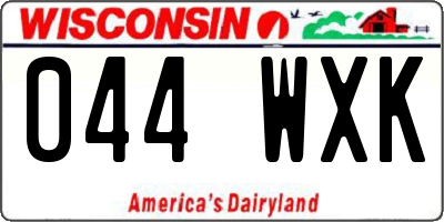WI license plate 044WXK