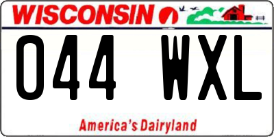 WI license plate 044WXL
