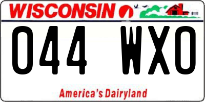 WI license plate 044WXO
