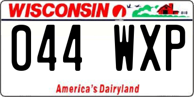 WI license plate 044WXP